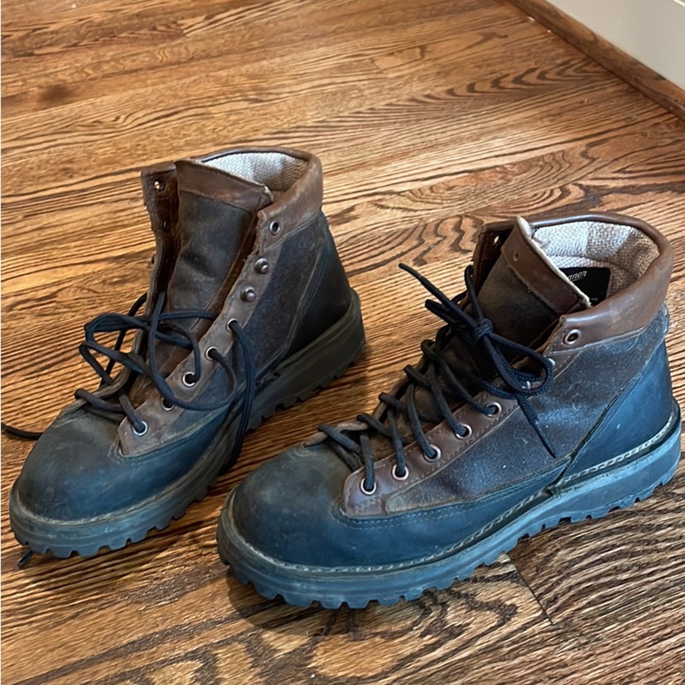 Danner Black and Brown Lace-Up Leather Boots